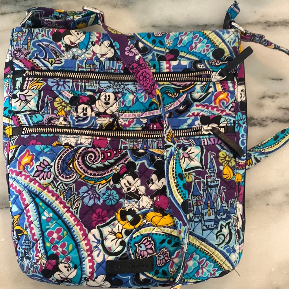 Vera Bradley Disney Triple Zip Hipster Mickey’s Paisley Celebration